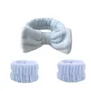 Faixa de Punho de Flanela para Lavar o Rosto Macaron Cor Sólida Absorvente de Água Suor Faixa de Punho para Lavar o Rosto Maquiagem Faixa de Cabelo Acessórios de Cabelo