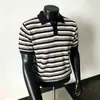 Camiseta de Negocios Casual para Hombre con Cuello Camisero Temporada Camisa Polo para Hombre Top de Verano de Moda Tejido de Seda de Hielo Manga Corta Negro