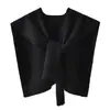 Hilo de alma hilo de punto chal mini hombros descubiertos prenda exterior celebridad de internet cuello falso primavera verano otoño invierno cuatro estaciones suéter de punto bufanda mujer negro