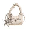 Bolso Pequeño Casual a Cuadros para Mujer 2025 Nueva Moda Bolso Bandolera Plegado Bolso Nube Textura de Verano Bolso Cruzado con Cadena