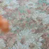 Tela jacquard de margarita estilo pintura al óleo teñida en hilo de fábrica cojín bolsa de poliéster y algodón cojín ropa tela de flor venta al por mayor