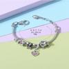 Pulsera Panjia Dora DIY con Cuentas Explosiones Transfronterizas Mariposa Accesorios para Coche Aleación Cabeza de Perro Corazón de Melocotón Pulsera de Diamantes Adhesivos