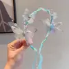 Diadema de Guirnalda de Flores para Niñas con Cinta, Moño de Princesa, Accesorio para el Cabello Trenzado, Estilo Antiguo, Diadema Súper Hada para Niños, Adorno para el Cabello de Niña Pequeña