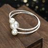 Pulseira Diária Coreana Simples Multicamadas Strass Pérola Elástica Celebridade da Internet Pulseira da Moda