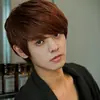 Peruca Masculina Coreana Cabelo Curto Peruca Natural Coreana Touca Peruca de Seda de Alta Temperatura Fibra Química Touca em estoque