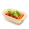 Cesta de Drenaje Retráctil Lavabo para Verduras Lavabo para Verduras Cesta de Almacenamiento de Plástico para Frutas y Verduras Rejilla de Drenaje Organizador para Fregadero de Cocina