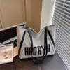 Bolso de Lona de Gran Capacidad para Mujer 2025 Nuevo Trendy de Alta Calidad Casual Bolso de Hombro Estudiante Clase Trabajo Ropa Bolso Tote