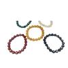 Venta al por mayor Cuentas Sueltas Grabadas Ágata Natural Estampado en Caliente Cinco Elementos Bestia Mítica Estampado en Caliente Cuentas Redondas Oro Madera Agua Fuego Tierra Pulsera Combinación