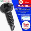 304/410 de aço inoxidável cruz cabeça redonda preto broca parafuso da cauda de aço carbono pan cabeça ensamblagem parafuso m3.5/m4.2