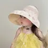 Sombrero de Protección Solar para Niños, Sombrero de Sol de Ala Ancha de Verano para Niñas, Visera de Dibujos Animados para Bebé, Transpirable, Anti-UV, Lindo