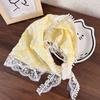 Bufanda Triangular Venta al por Mayor Diadema Baotou Moda Francesa Celebridad de Internet Verano Femenino Estilo Pastoral Encaje Blanco Versátil