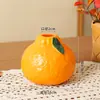 Vaso de flor hidropônico criativo de planta verde cultivada em água laranja para sala de estar, mesa de escritório, decoração de mesa de escritório, ornamento, vaso, arranjo de flores, cultivo em água