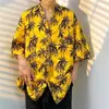 Camisa Hawaiana Retro de Verano Delgada, Floral de Playa, Manga Corta, Holgada, Fresca y Elegante, Estilo Pareja, Camisa para Vacaciones en la Costa, Moderna