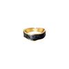 Anel Elegante Nalan de Prata S925 com Cola Borrada para Dedo Feminino com Linha Ondulada Assimétrica J9026