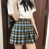 Saury uniforme jk doce camisa branca japonesa escola cachorro short saia plissada xadrez estudante roupa de menina gostosa