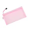 Bolsa de Archivo Transparente Oficina Gran Capacidad Malla de Nailon Duradera Bolsa de Información A4 Mochila Escolar Cierre de Cremallera Bolsa de Almacenamiento