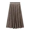 Comercio Exterior Transfronterizo Ropa de Mujer Verano 2026 Nuevo Estilo Elegante Casual Falda de Cuadros Pequeños con Adorno de Encaje 0387054