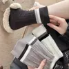 25 Meias Novas de Outono e Inverno para Mulheres, Punhos Duplos Espessados, Meias de Imitação de Caxemira, Quentes e à Prova de Frio, Meias Femininas Simples Coreanas, Meias de Cano Médio