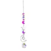 Atrapasol Plata Planeta Galaxia Sol Luna Estrella Prisma de Cristal Bola Colgante Decoración Exterior para Jardín