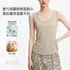 Regata de Algodão e Linho com Decote V para Mulheres, Corte A, Esconde a Barriga, Emagrecimento, Alças Largas, Peça de Verão, Roupa Íntima, Top de Linho Sem Mangas