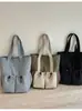 Bolsa de mano de gran capacidad, nuevo tejido de nailon, simple y ligera para estudiantes que asisten a clases, bolso de hombro retro para el trabajo para mujeres