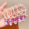 Pulseira Kuromi Infantil Sanrio Meninas Doce Fofa Desenho Animado Feita à Mão Corda de Mão Pequeno Presente Acessórios Delicados