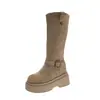 Botas Martin de suela gruesa que aumentan la altura para mujer, nueva colección otoño/invierno 2026, botas largas estilo western, botas de montar, botas de media pantorrilla