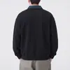 Outono 2026 Novo Moletom Gola Polo Patchwork Estilo Americano Falso Duas Peças Manga Longa Masculino Simples Solto Versátil Roupa de Fora