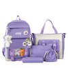 Mochila Estilo Coreano para Estudiante Juego de Cuatro Piezas Juego de Cinco Piezas Mochila de Niña Mochila Versátil de Gran Capacidad Estilo Universitario Almacenamiento