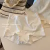 Cuecas Boxer Femininas de Algodão de Fibra Longa de Xinjiang 10A Antibacterianas, Algodão Puro, Gancho Estendido, Acabamento em Renda, Calcinhas que Moldam o Quadril para Mulheres