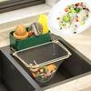 Estante de secado de malla para cocina, escurridor de residuos de cocina y alimentos del lado izquierdo, escurridor de esponja desechable para comercio electrónico