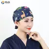 Gorro Quirúrgico Estampado Femenino Algodón Puro Gorro de Enfermera Gorro Baotou Nacido de la Luna Doctor de Clínica Dental y Estomatológica Gorro de Trabajo Masculino