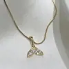 Collar de Aleación Japonés y Coreano Cola de Pez Cadena para Clavícula Ins Tendencia Influencer Femenina Nicho Simple Corto Collar para Clavícula Accesorio de Moda
