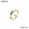 Anillo geométrico de acero inoxidable con diamantes de venta caliente transfronteriza, moda ins, acero de titanio, anillo ajustable abierto al por mayor