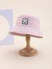 Sombrero de Pescador Infantil de Primavera y Verano de Doble Cara con Patrón de Carita Sonriente, Sombrero para el Sol Simple con Protección Solar, Sombrero de Pescador Plegable Casual y Versátil