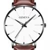 Reloj Ginebra de moda para hombre, de cuarzo, ultrafino, con correa, novedad de 2023.