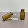 Viales frosted marrones de 3 ml esencia cosmética embotellada 13 dientes polvo liofilizado cabeza de cuerno botellas pequeñas de vidrio