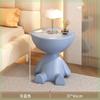 Mesa de Noche Estilo Crema Simple Moderna Dormitorio Estante de Almacenamiento para el Hogar Mesa de Café Pequeña Mesa Auxiliar Creativa para Sofá Mesa de Noche