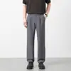 Roupas Masculinas Fengshe / Calças Casuais Retas Calças de Terno Masculinas Primavera Verão 2026 Finas Sem Ferro Resistentes a Amassados Calças Longas de Terno Masculino
