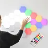 Luz de parede LED colorida com controle remoto de toque, luz de favo de mel, controle remoto colorido, luz quântica colorida para e-commerce transfronteiriço
