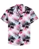 Camisa Hawaiana con Dibujos Animados Impresión 3D Cuello Redondo Manga Corta Sin Planchar Camisa para Hombre Top Casual