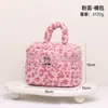 Bolsa de Maquillaje de Pana con Estampado de Leopardo de Moda, Bolsa de Almacenamiento Portátil de Gran Capacidad, Neceser de Viaje, Directo del Fabricante