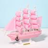 Decoración de escritorio para habitación con forma de corazón de niña de ensueño de vela rosa, modelo de barco de madera, regalo de cumpleaños, artesanía, regalo