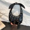 Bolsa Tote de Design de Nicho Transfronteiriço Feminina Nova Comércio Exterior Commuter Bolsa de Axila Spice Girls Retrô Bolsa Dumpling com Rebites