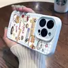 Funda de Teléfono Temática de Gato Cafetero para Apple 17, 16 Imitación Líquida iPhone 15 Divertido Dibujo Animado 14 Suave 12 11