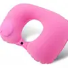 Almofada em U para Proteção do Pescoço, Almofada Cervical Inflável, Almofada de Viagem em U, Essencial de Viagem Portátil