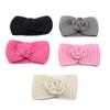 Ordene la banda para el cabello de lana tejida Camellia para niños europeos y americanos, diadema para bebé, accesorios para el cabello cálidos hechos a mano, diadema de otoño e invierno
