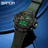 Reloj Táctico Marca Sanda Precio Especial Liquidación Reloj Electrónico Estudiante Multifunción Cronometraje Deportivo Impermeable