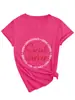 Camiseta de Manga Corta Extra Grande para Mujer Talla Plus 100 kg con Estampado de Letras, Cuello en V Estilo Coreano, Top de Moda y Versátil para Verano