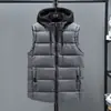 Chaleco para Hombre para Otoño e Invierno, Chaqueta sin Mangas con Capucha, Top Casual Versátil, Chaleco de Algodón de Color Sólido Talla Grande